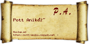 Pott Anikó névjegykártya